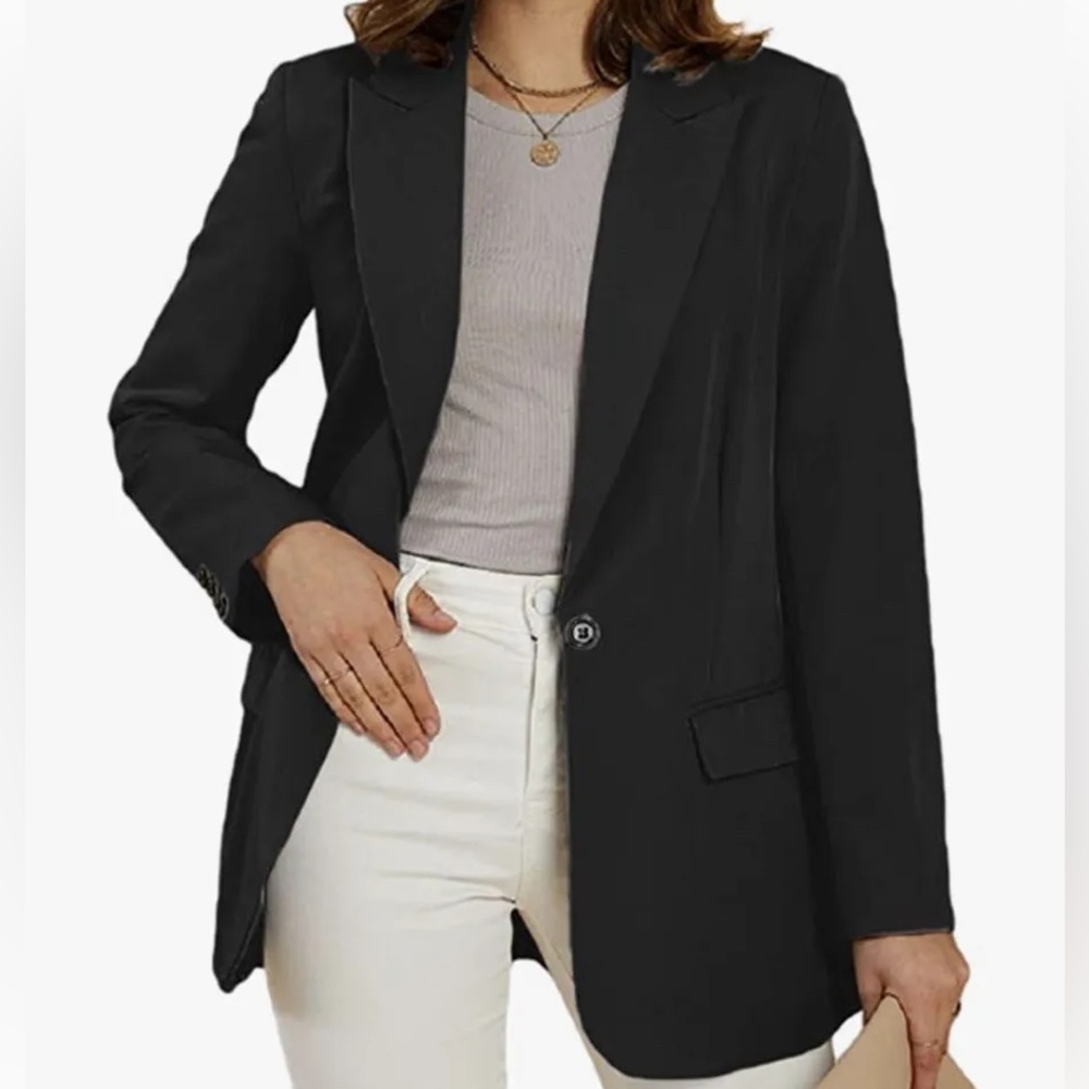 CICYBELL womens black Casual Long Sleeve Black Blazer size XL NWT